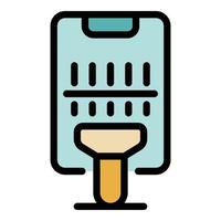Bar scanner icon color outline vector