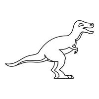 Theropod icon, outline style vector