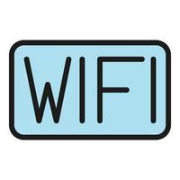 Wifi internet icon color outline vector