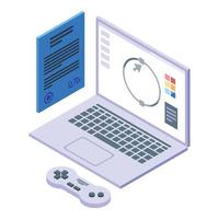 Laptop control icon isometric vector. Product trade vector