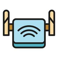 Access point modem icon color outline vector