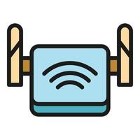 Access point modem icon color outline vector