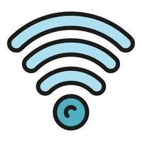 Wifi hub icon color outline vector