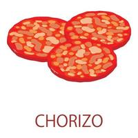 icono de chorizo, estilo isométrico vector