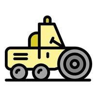 Maintenance road roller icon color outline vector