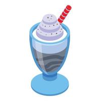 Milkshake icon isometric vector. Cream product vector