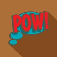 pow, icono de burbuja de voz, estilo plano vector