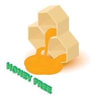 Honey allergen free icon, isometric style vector