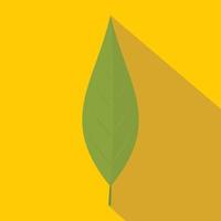 Green leaf of willow icon, flat style vector