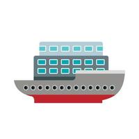 gran icono de barco de pasajeros, estilo plano vector