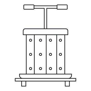 icono de utensilio de prensado de uva manual, estilo de contorno vector