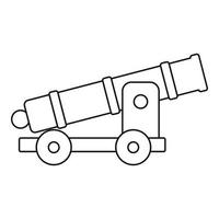 Cannon icon, outline style vector