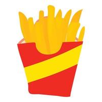 icono de papas fritas, estilo de dibujos animados vector