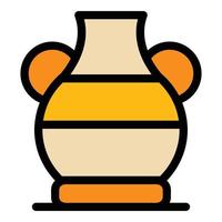 Sculpture amphora icon color outline vector