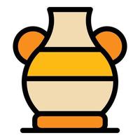 Sculpture amphora icon color outline vector