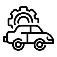 vector de esquema de icono de descripción general de coche. datos comerciales