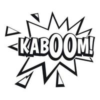 Kaboom, explosion icon, simple style vector