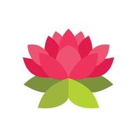 Lotus flower icon, flat style vector