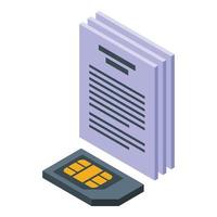 Sim data policy icon isometric vector. Law information vector