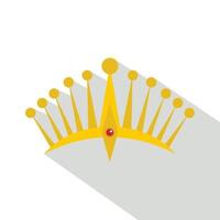 icono de corona grande, estilo plano vector