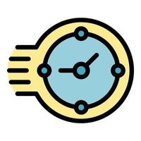 Fast time management icon color outline vector