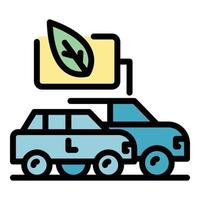 Modern hybrid cars icon color outline vector