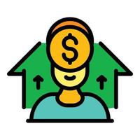 Shopper money load icon color outline vector