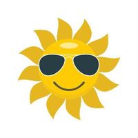 Sun icon, flat style vector
