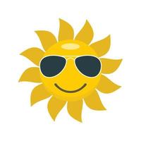 Sun icon, flat style vector