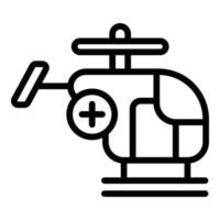 Rescue helicopter icon outline vector. Sea search vector