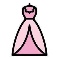 Event marriage dress icon color outline vector