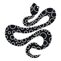 Black dotted snake icon, simple style vector