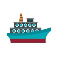 icono de barco grande, estilo plano vector