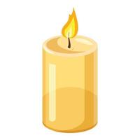 Thick candle icon, cartoon style vector