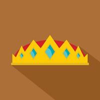 Small crown icon, flat style vector