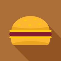 Cheeseburger icon, flat style vector