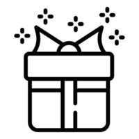 vector de contorno de icono de caja de regalo de fiesta. regalo de vacaciones