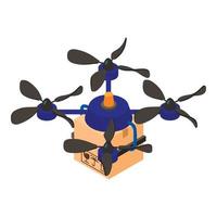 icono de drone de entrega, estilo isométrico vector