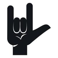 Rock gesture icon, simple style vector