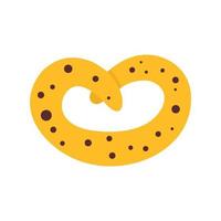 icono de pretzel, estilo plano vector