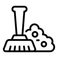 Trash bag brush icon outline vector. Bin waste vector