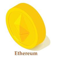 Ethereum icon, isometric style vector