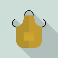 Work welder brown apron icon, flat style vector