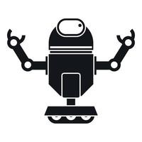 Robot on wheels icon, simple style vector