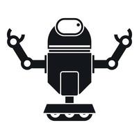 icono de robot sobre ruedas, estilo simple vector