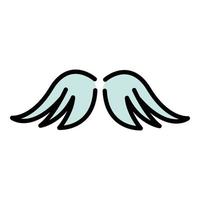 Symbol wings icon color outline vector