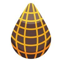 Striped chocolate egg icon isometric vector. Easter egg vector