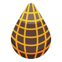 Striped chocolate egg icon isometric vector. Easter egg vector