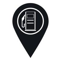 Map pointer with gas station symbol icon vector