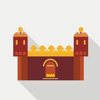 Fortress with gate icon, flat style vector